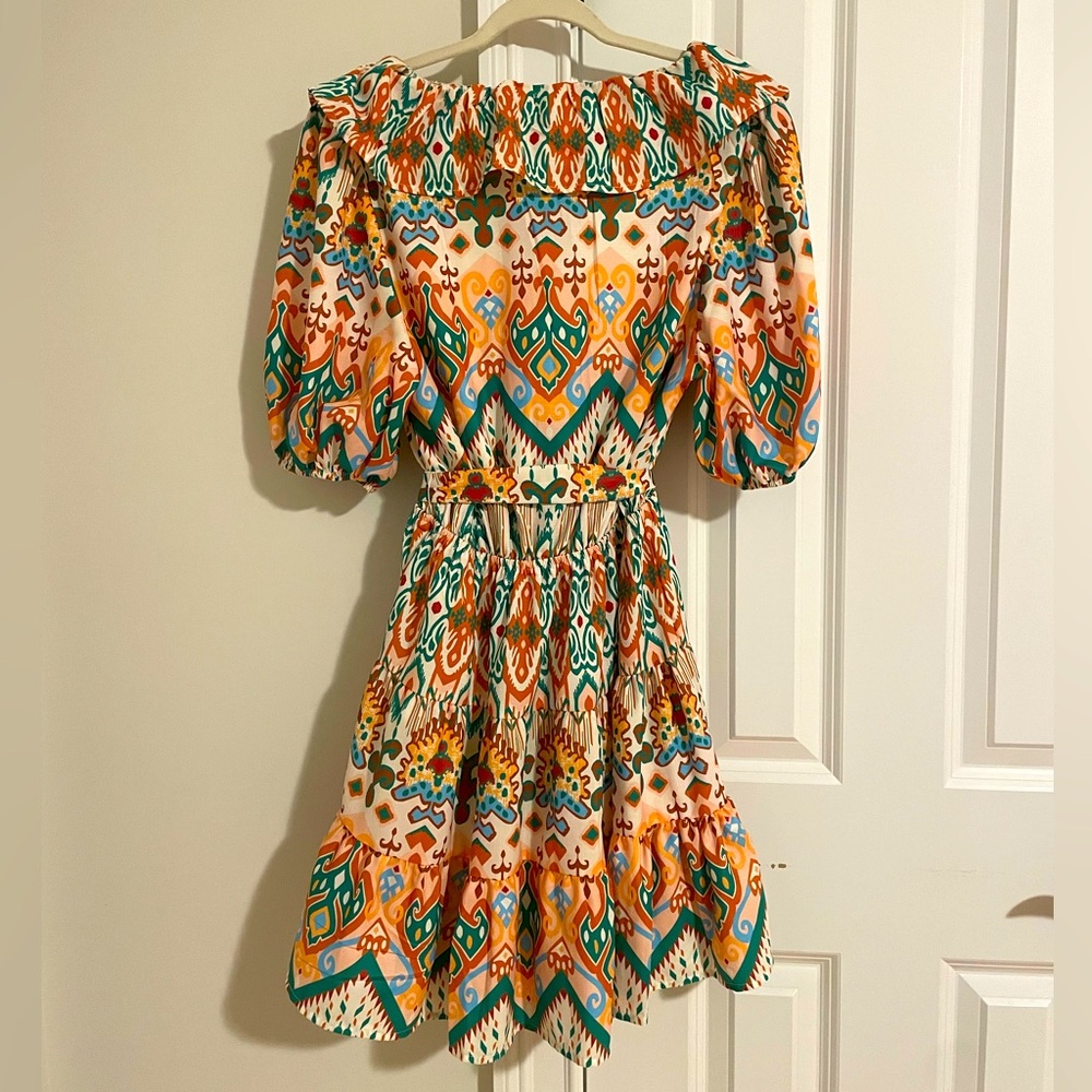 Multicolored Patterned Mini Dress - Picture 3 of 6